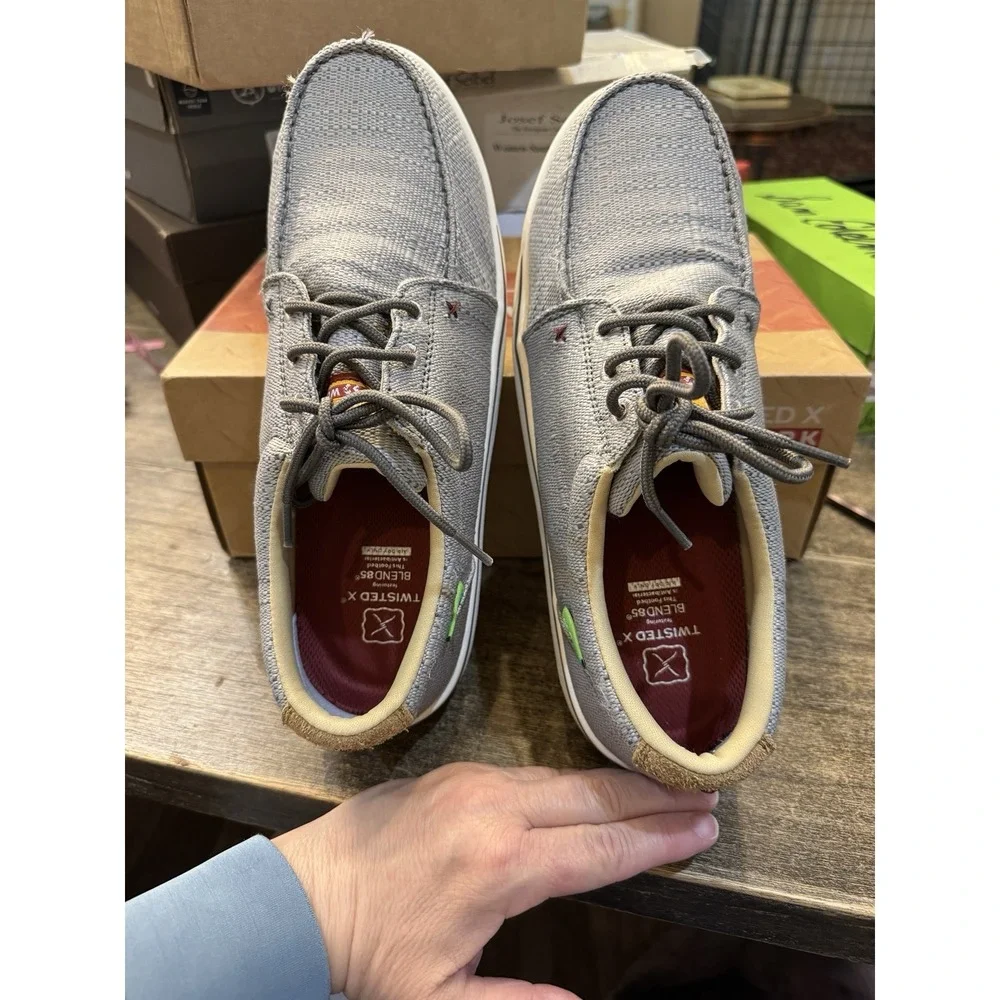 Twisted X Hooey Men Loper Shoes Grey Brown Size 10.5 Casual Work Western MHYC018